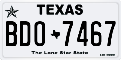 TX license plate BDO7467