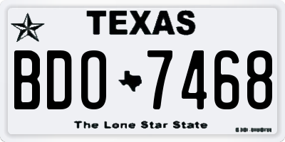 TX license plate BDO7468