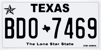 TX license plate BDO7469