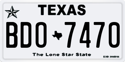 TX license plate BDO7470