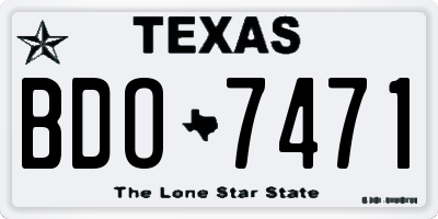 TX license plate BDO7471