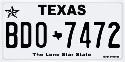 TX license plate BDO7472