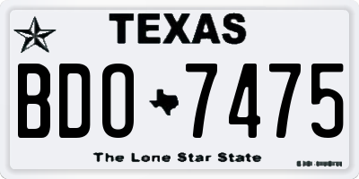 TX license plate BDO7475