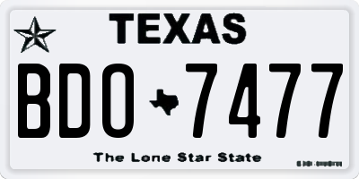 TX license plate BDO7477