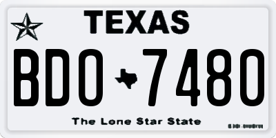 TX license plate BDO7480