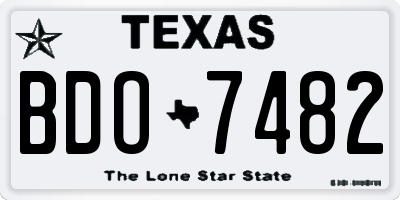 TX license plate BDO7482