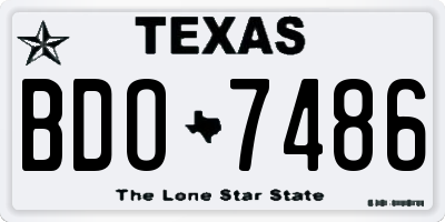 TX license plate BDO7486