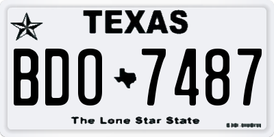 TX license plate BDO7487