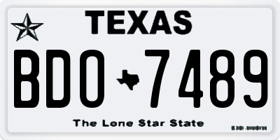 TX license plate BDO7489