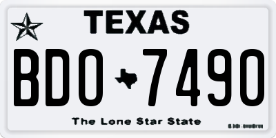 TX license plate BDO7490