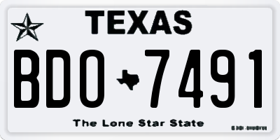 TX license plate BDO7491