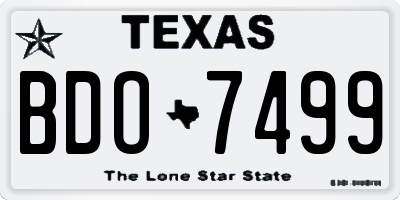 TX license plate BDO7499