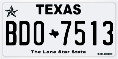 TX license plate BDO7513