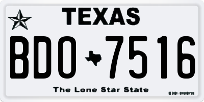 TX license plate BDO7516