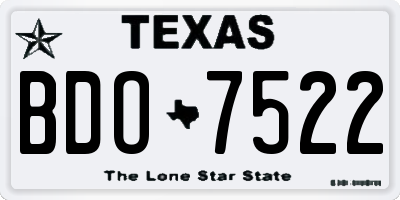 TX license plate BDO7522