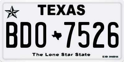 TX license plate BDO7526