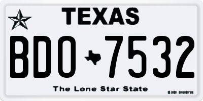 TX license plate BDO7532