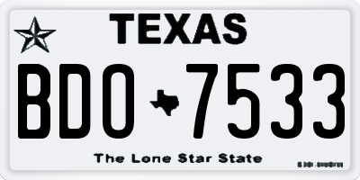 TX license plate BDO7533