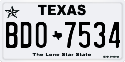 TX license plate BDO7534