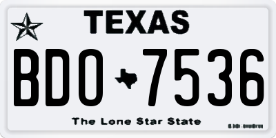 TX license plate BDO7536