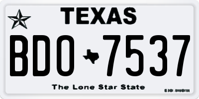 TX license plate BDO7537