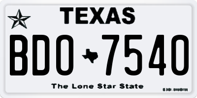 TX license plate BDO7540