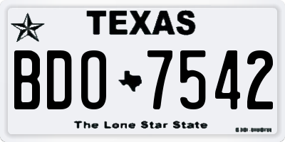 TX license plate BDO7542