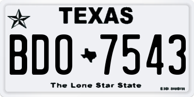TX license plate BDO7543