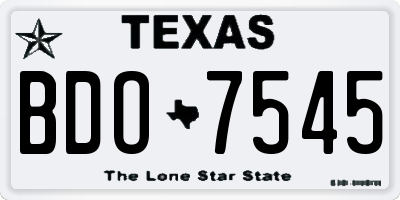 TX license plate BDO7545