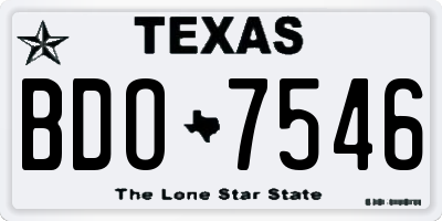 TX license plate BDO7546
