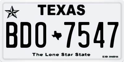 TX license plate BDO7547