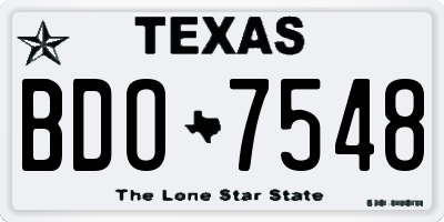 TX license plate BDO7548