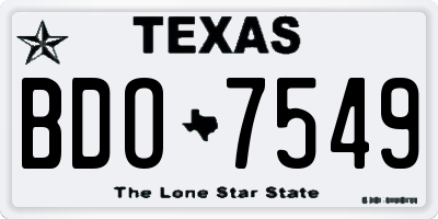 TX license plate BDO7549