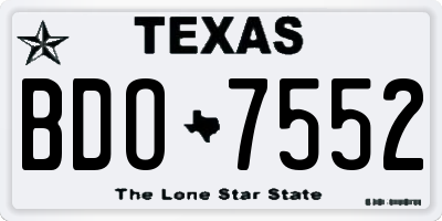 TX license plate BDO7552