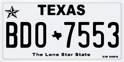 TX license plate BDO7553