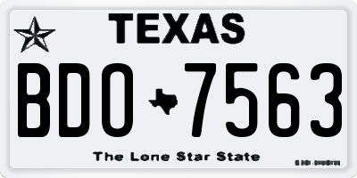 TX license plate BDO7563
