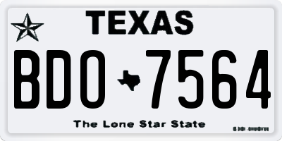 TX license plate BDO7564