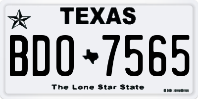 TX license plate BDO7565