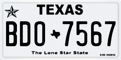TX license plate BDO7567