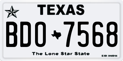 TX license plate BDO7568