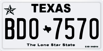 TX license plate BDO7570