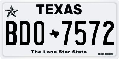 TX license plate BDO7572
