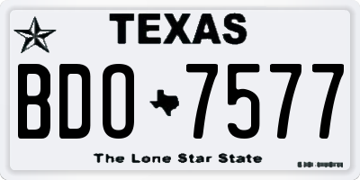 TX license plate BDO7577