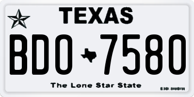 TX license plate BDO7580