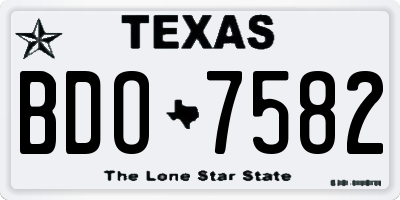 TX license plate BDO7582
