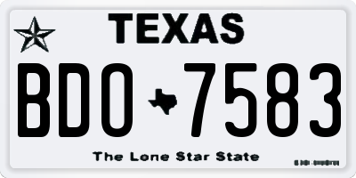 TX license plate BDO7583