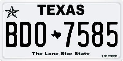 TX license plate BDO7585