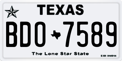 TX license plate BDO7589