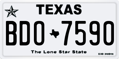 TX license plate BDO7590