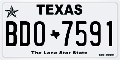 TX license plate BDO7591